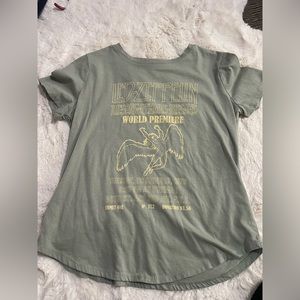 led zeppelin light green tshirt size S